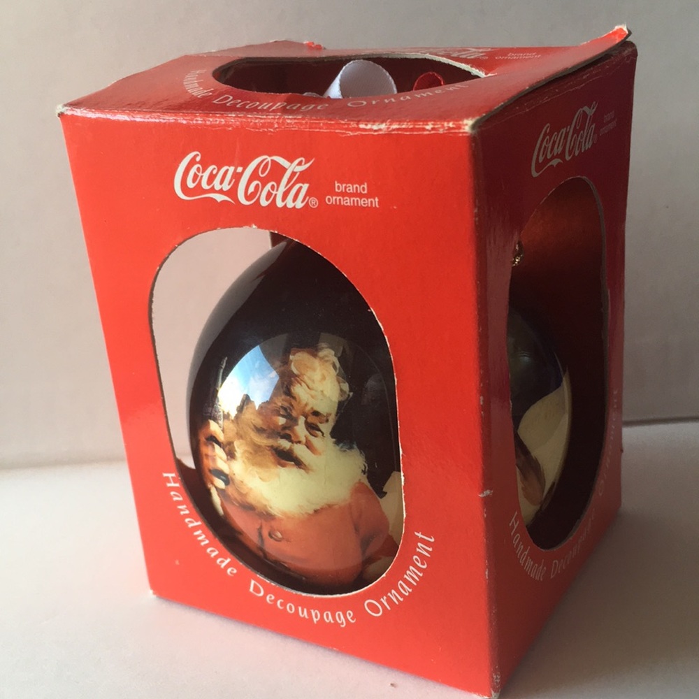 Vintage 1993 Tomorrow Today Handmade Decoupage Coca-Cola ornament